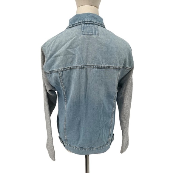 Forever 21 Fleece Sleeves Denim Jean Jacket Size Small Women’s - Picture 4 of 8